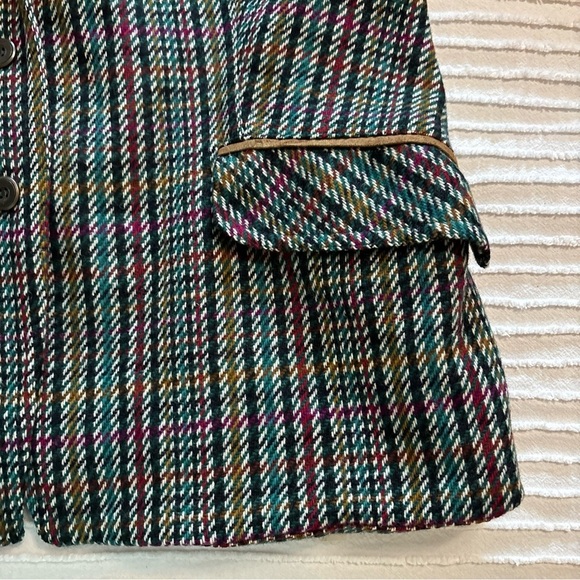 Hienzelaumn Blazer/Jacket Wool Tweed  Multicoloured US Sz10 Elbow patches VTG - Picture 4 of 14